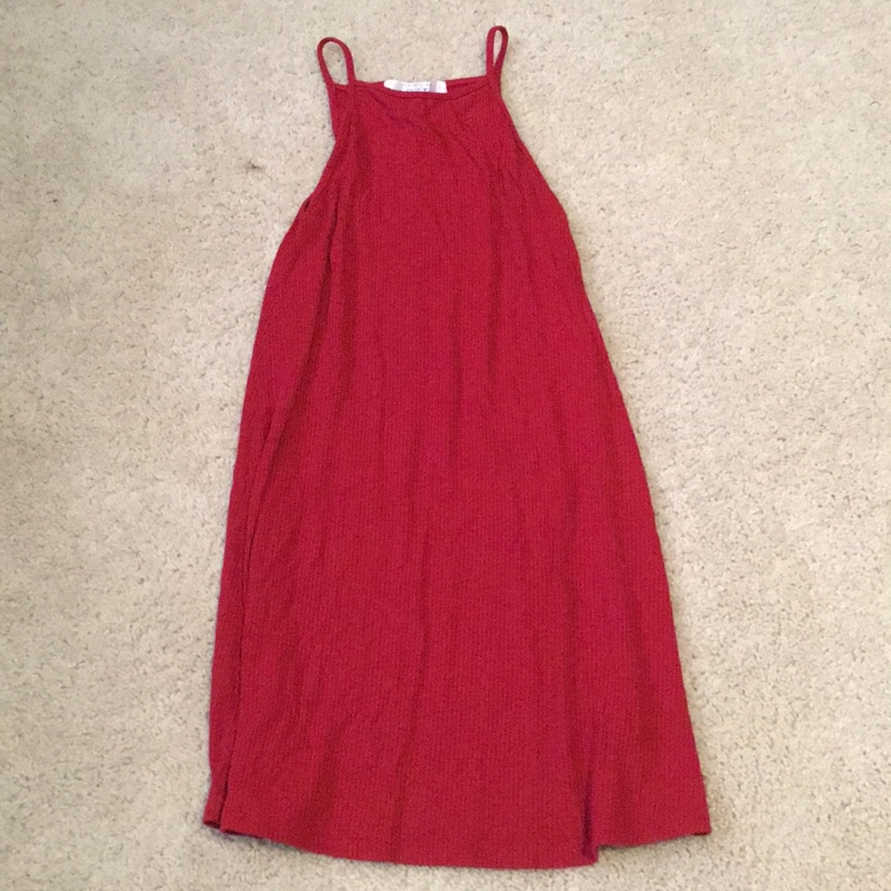 Red halter sundress